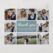 Budget Foto Collage Wedding Danke Karte (Vorderseite)