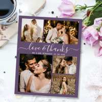 Budget Foto Collage Wedding Danke Mauve Flyer