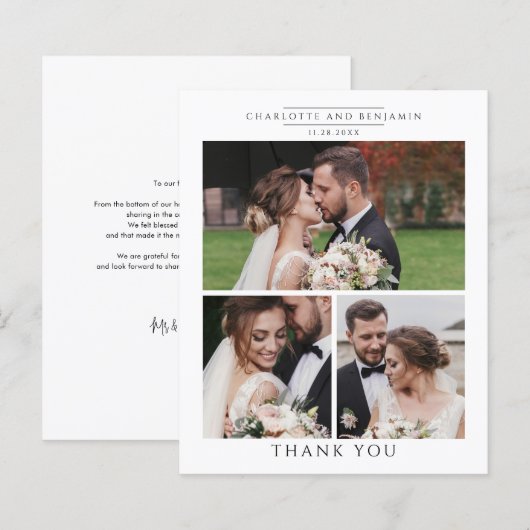 Budget Foto Collage Wedding Vielen Dank (Vorne/Hinten)