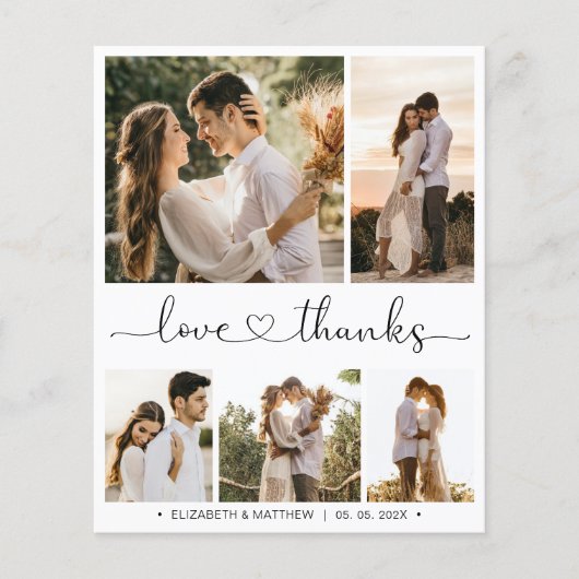 Budget Foto Collage Wedding Vielen Dank Flyer (Vorne)