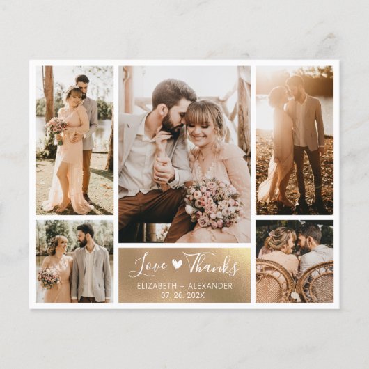 Budget Foto Collage Wedding Vielen Dank Flyer (Vorne)