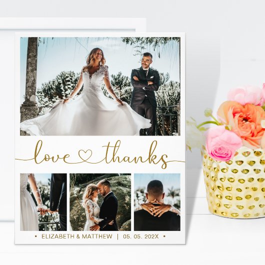 Budget Foto Collage Wedding Vielen Dank Flyer