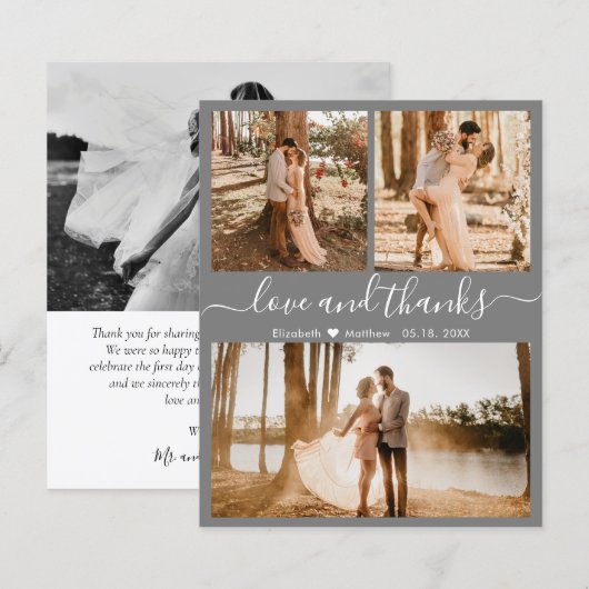 Budget Foto Collage Wedding Vielen Dank Script Car (Vorne/Hinten)