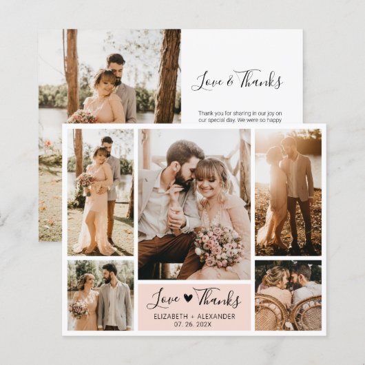 Budget Foto Collage Wedding Vielen Dank Script Car (Vorne/Hinten)