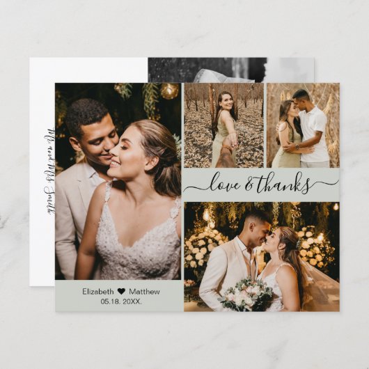 Budget Foto Collage Wedding Vielen Dank Script Car (Vorne/Hinten)