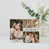 Budget Foto Collage Wedding Vielen Dank Script Car (Stehend Vorderseite)