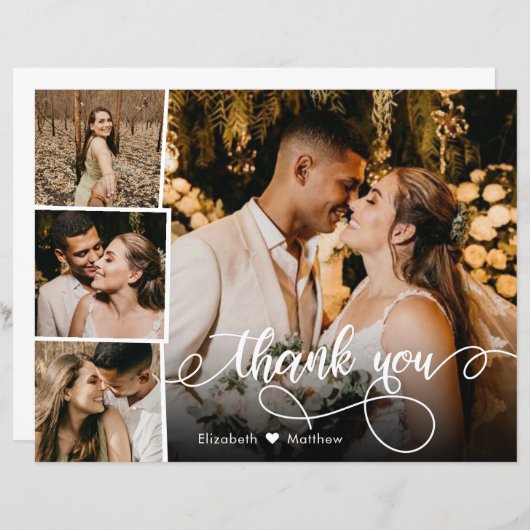 Budget Foto Collage Wedding Vielen Dank Script Car (Vorne/Hinten)