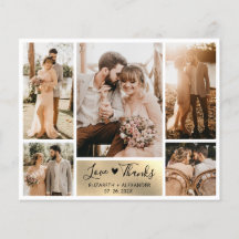 Budget Foto Collage Wedding Vielen Dank Script Car