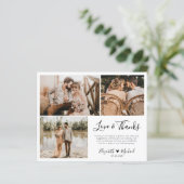 Budget Foto Collage Wedding Vielen Dank Script Car (Stehend Vorderseite)