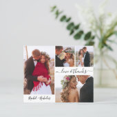Budget Foto Collage Wedding Vielen Dank Script Car (Stehend Vorderseite)