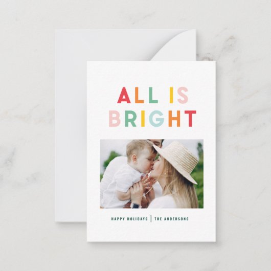 Budget Foto Collage Weihnachten farbenfroh hell Mitteilungskarte (Vorderseite)