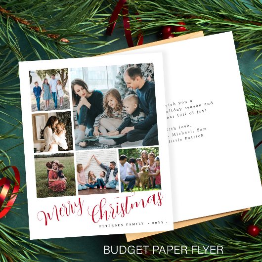 Budget Foto Collage Weihnachtskarte Flyer