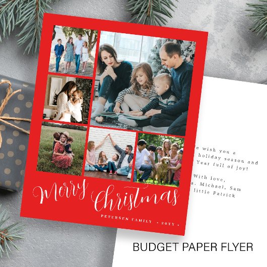 Budget Foto Collage Weihnachtskarte Flyer