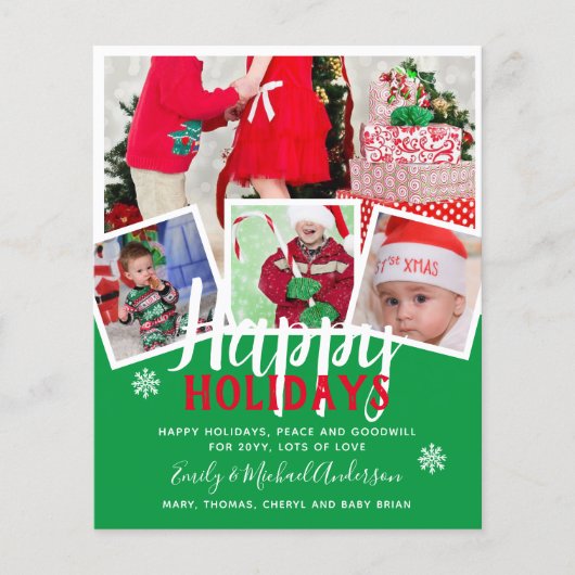 Budget Foto Collage Weihnachtskarten Jahresbericht (Vorderseite)