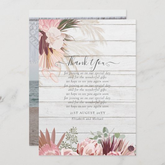 BUDGET-Foto Danke, dass Sie Karte Pampas Grass Hoc (Vorne/Hinten)