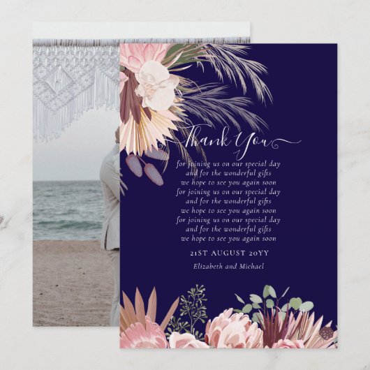 BUDGET-Foto Danke, dass Sie Karte Pampas Grass Hoc (Vorne/Hinten)