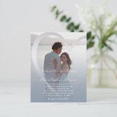 Budget Foto Dusty Blue & Silver Heart QR Wedding (Stehend Vorderseite)
