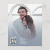 Budget Foto Dusty Blue & Silver Heart QR Wedding (Rückseite)