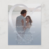 Budget Foto Dusty Blue & Silver Heart QR Wedding (Vorderseite)