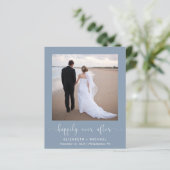 Budget Foto Dusty Blue Wedding Reception Einladung (Stehend Vorderseite)