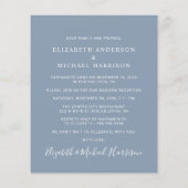 Budget Foto Dusty Blue Wedding Reception Einladung (Rückseite)