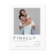 Budget Foto Einfache Typografie Save the Date grau