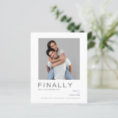 Budget Foto Einfache Typografie Save the Date grau (Stehend Vorderseite)