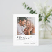 Budget Foto Einfache Typografie Verlobung Ankündig (Stehend Vorderseite)