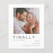 Budget Foto Einfache Typografie Verlobung Ankündig (Vorderseite)