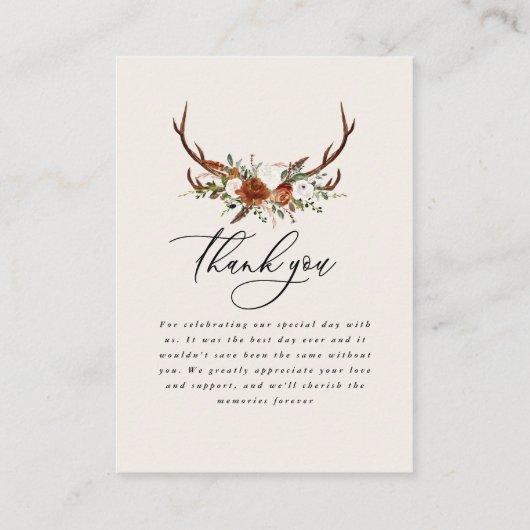 Budget Foto elegante Hochzeit danke Ihnen Schwarz- Begleitkarte (Rückseite)