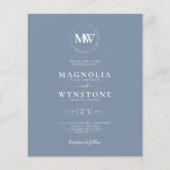 Budget Foto Elegante Monogram Wedding Einladung (Vorderseite)