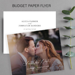 Budget Foto elegante Schrift Hochzeit Save-the-Dat Flyer