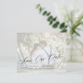 Budget Foto elegante Skripthochzeit speichern Sie  (Stehend Vorderseite)