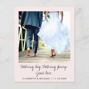 Budget Foto Elopement Pink Hochzeit Ankündigung