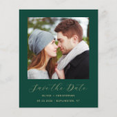 Budget Foto Emerald Green Gold QR Save the Date (Vorderseite)