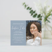 Budget Foto etwas Blaues Brautparty einladen (Stehend Vorderseite)