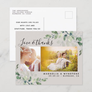 Budget Foto Eukalyptus Hochzeits-Dankeschön-Postka