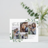 Budget Foto Eukalyptus Wedding Dankeschön Karte (Stehend Vorderseite)