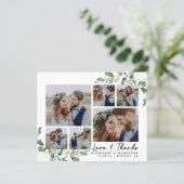 Budget Foto Eukalyptus Wedding Dankeschön Karte (Stehend Vorderseite)