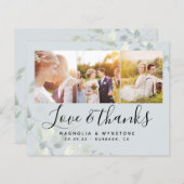 Budget Foto Eukalyptus Wedding Dankeschön Karte (Vorne/Hinten)
