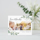 Budget Foto Eukalyptus Wedding Dankeschön Karte (Stehend Vorderseite)
