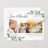 Budget Foto Eukalyptus Wedding Dankeschön Karte (Vorne/Hinten)