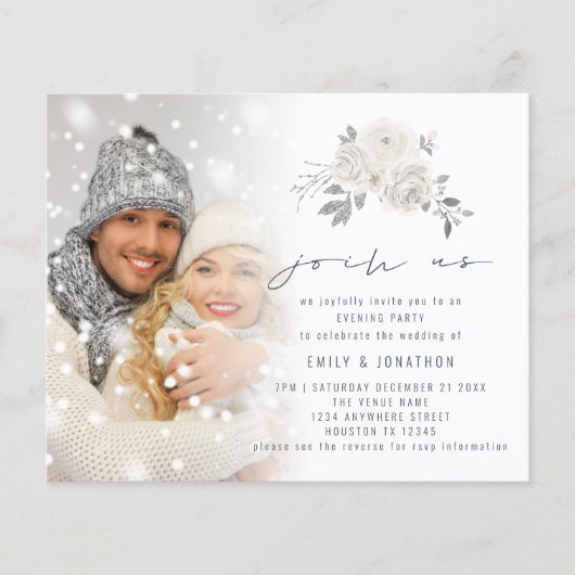 Budget Foto Floral Join Us Abend Wedding (Vorderseite)