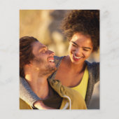 Budget Foto Gold Hörer Skripteinladung Hochzeit (Rückseite)