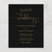 Budget Foto Gold Hörer Skripteinladung Hochzeit (Vorderseite)