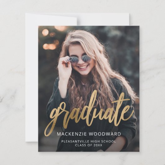 Budget Foto Gold Script Abschluss Ankündigung (Vorderseite)