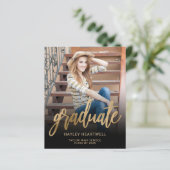 Budget Foto Gold Script Abschluss Ankündigung (Stehend Vorderseite)