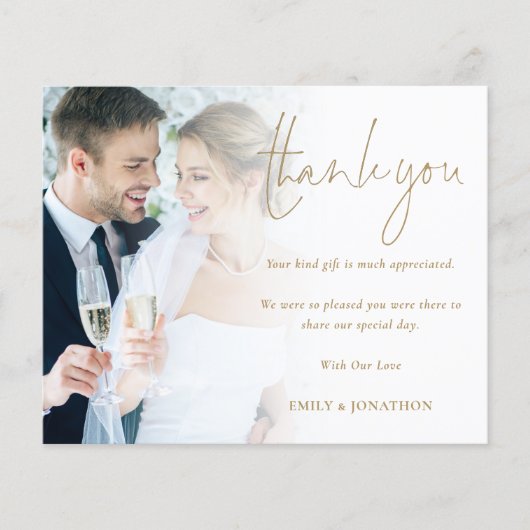 Budget Foto Gold Script Hochzeit Vielen Dank (Vorderseite)