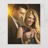 Budget Foto Gold Skript Hochzeitseinladung (Rückseite)