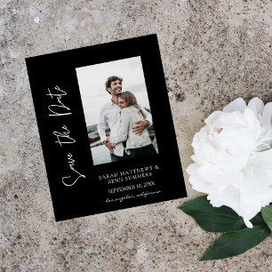 Budget Foto Hand Typografie Save-the-Date B Flyer
